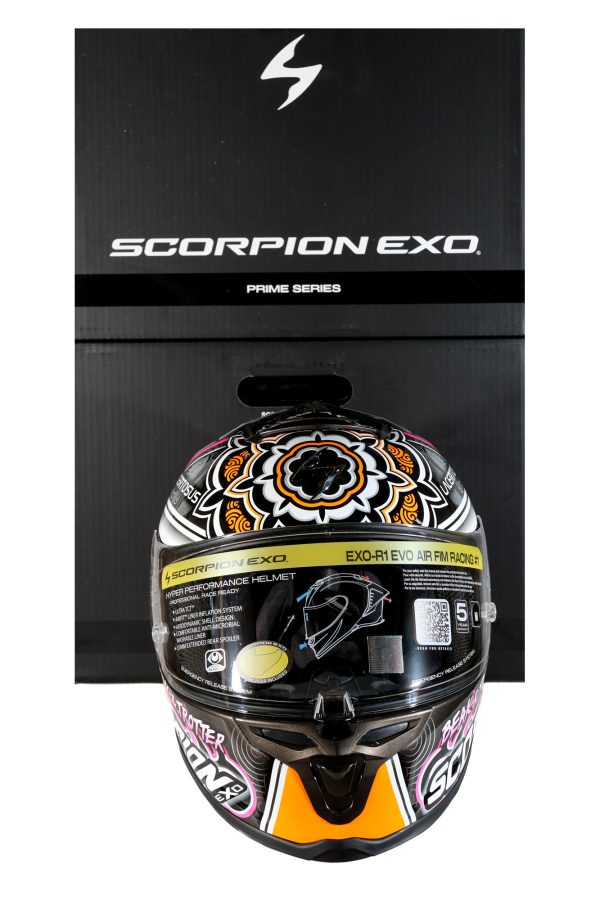 Scorpion EXO-R1 EVO Carbon Air FIM homológ Aron Canert versenysisak