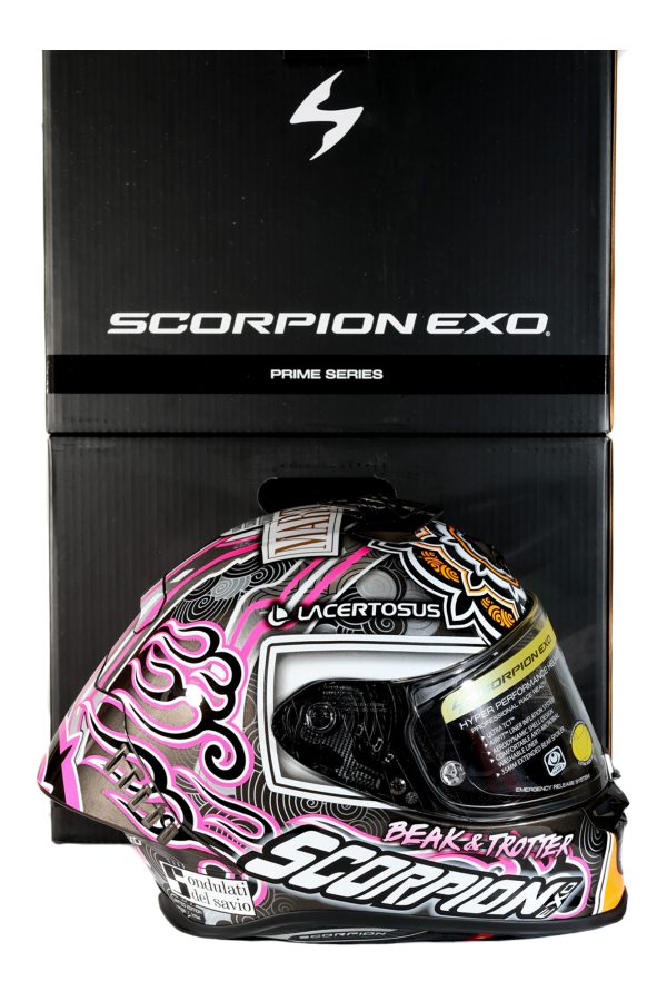 Scorpion EXO-R1 EVO Carbon Air FIM homológ Aron Canert versenysisak